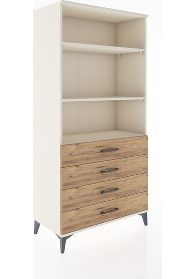 Hyperion Dolap 3 Raflı 4 Çekmeceli 88x44x182 Aytaşı-çam Aytaşı