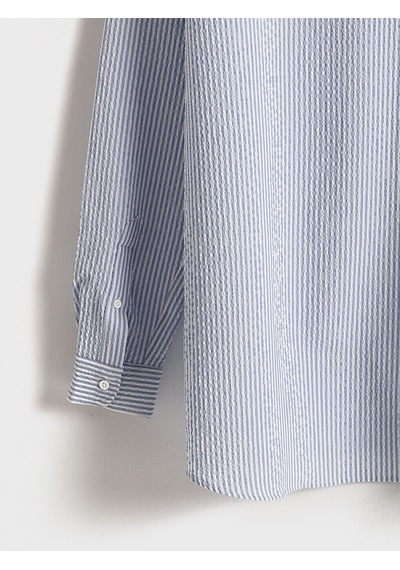 Lcw Vision Mavi Slim Fit Uzun Kollu Çizgili Erkek Gömlek