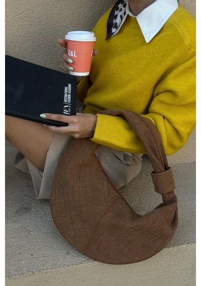 Shule Bags Cove Süet Omuz Çantası Taba Taba