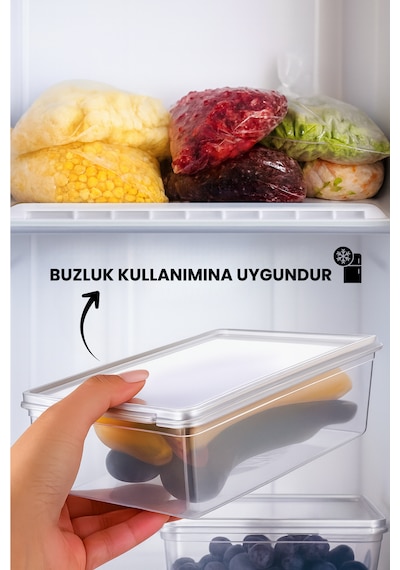 Orvila 10 Lu Kapaklı Saklama Kabı Seti Düzenleyici - 1 Litre, Buzdolabı Ve Derin Dondurucu Uyumlu Şeffaf