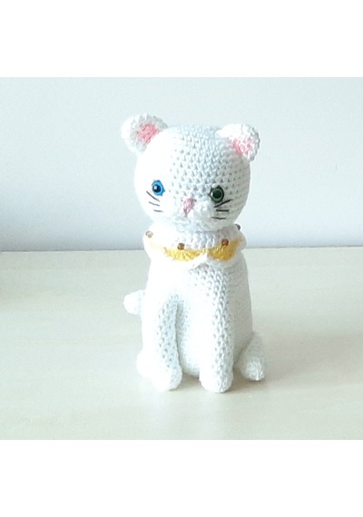 Amigurumi Örgü Oyuncak Kedi Beyaz Van Kedisi Beyaz