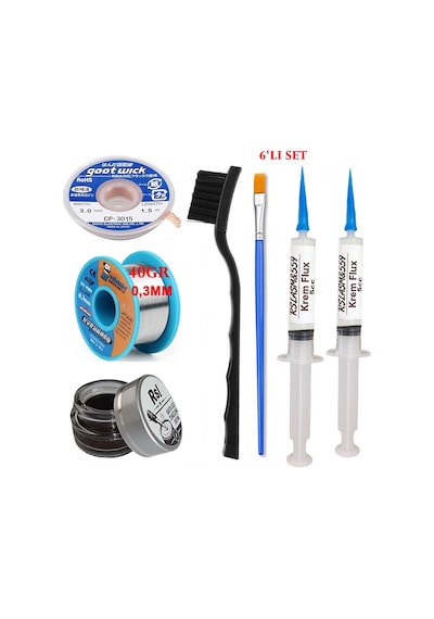 Mechanic Lehim Teli 0,3mm 40gr Havya Uc Temizleyici Rslasm Flux Ve Cp-3015 Lehim Emme Teli Seti St04