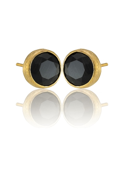 Kadir Jewellery 22 Ayar Altın Kaplama Kadın Minimal Küpe -el İşçiliği Ve Hipoalerjenik Küpe Siyah 27763434