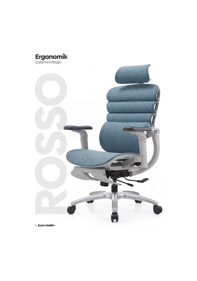 Rosso Ergonomik Çalışma Koltuğu - Mavi Rosso Ergonomik Çalışma Koltuğu - Mavi
