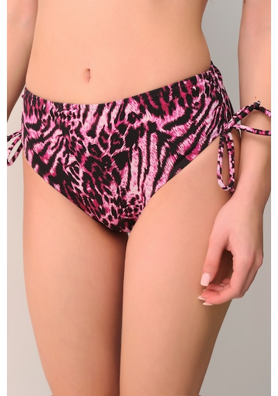 Suwen Janet Yüksek Bel Toparlayıcı Bikini Alt Sb2682012001200 Pembe Leopar Desenli