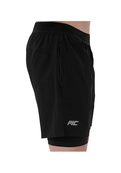 Musclecloth Performance 2 In 1 Erkek Taytlı Şort Siyah Siyah
