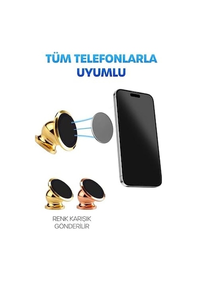 Havalandırma Araç İçi Mıknatıslı Telefon Tutucu Ayarlanabilir Yapışkanlı Araba Telefon Tutacağı