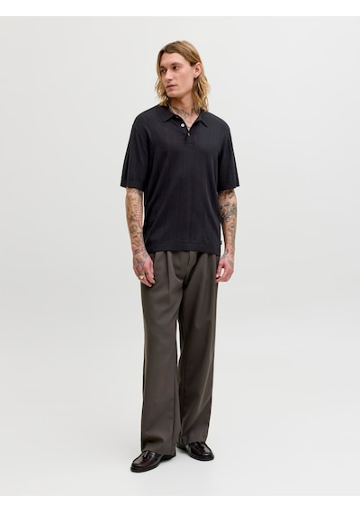 Jack & Jones William Structure Erkek Siyah Polo Tişört 12291042-b