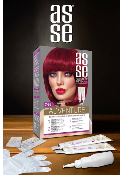 Asse Adventure Set Saç Boyası 7.66 Ateş Kızılı