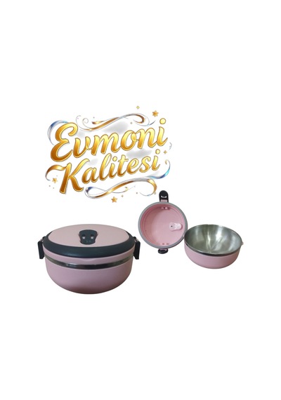 Beslenme Taşıma Kabı Sefer Tası Paslanmaz Çelik İç Kaplama Sızdırmaz Kilitli Kapak 500 Ml Pembe