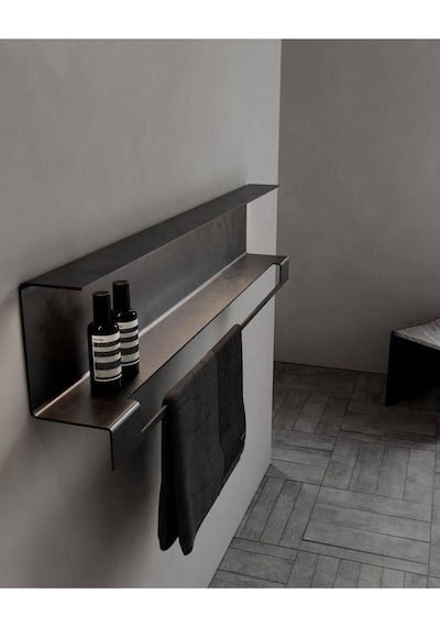 Gkd Paslanmaz Çelik Banyo Rafı Havlu Askılı , Duvara Monte Banyo Organizatörü Siyah