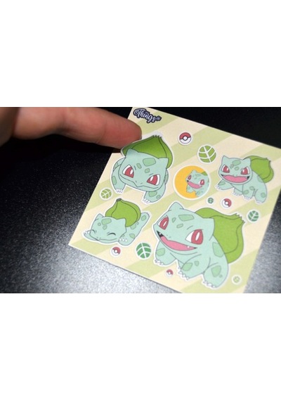 Mini Things Art Özel Tasarım Balbazar Bulbasaur Pokemon Sticker 15 Parça Set -1 Adet-