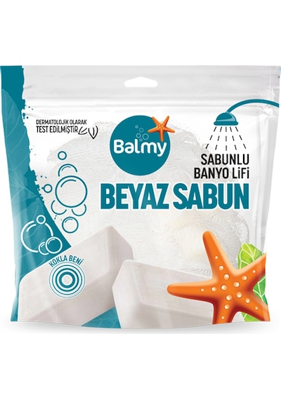 Balmy Beyaz Sabunlu Banyo Lifi Beyaz