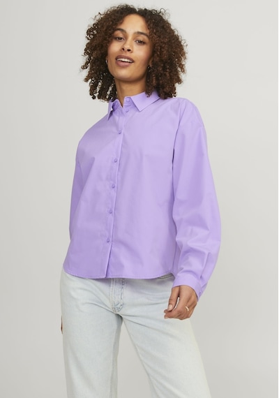 Jack & Jones Kadın Relaxed Fit Uzun Kollu Gömlek - Mission 12203522 Lilac Breeze Beyaz