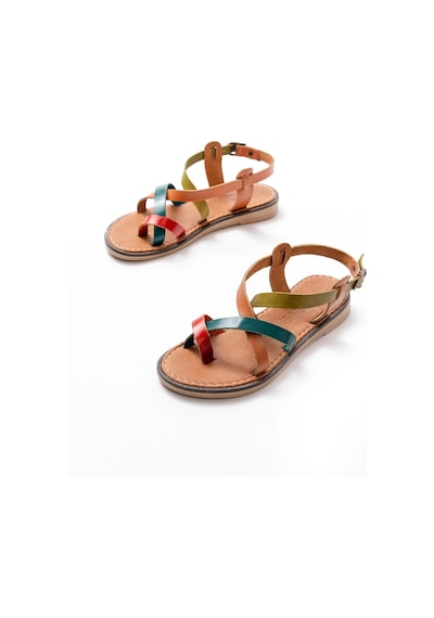 205-08 Multi Ortopedik Hakiki Deri Kadın Sandalet Multi