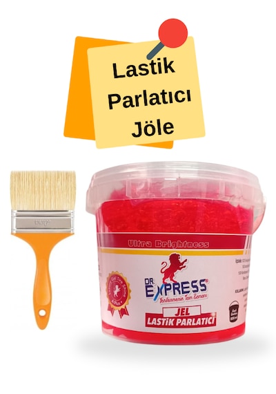 Premium Lastik Parlatıcı Jöle 500 Ml Parlak Görünüm Uzun Süre Etkili Yeniler Jel Parlatıcı Fırçalı 3'lü Set