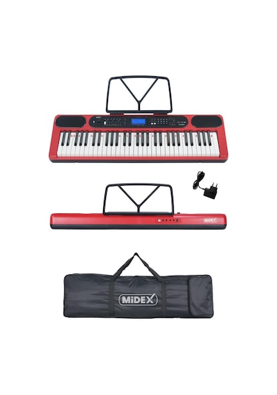 Midex Ps-5200rd-hss Pro Org 61 Led Işıklı Tuş Hassasiyetli Bluetooth Midi Kulaklık Stand Sustain