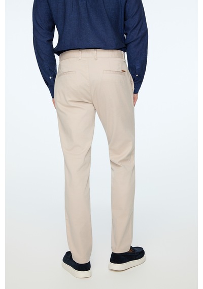 Morven Erkek Taş Pamuk Trend Düz Slim Fit Chino Pantolon 26ys003008870 Taş