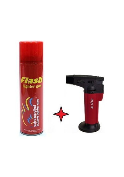 X-lıte ve 270 Ml Gaz Yüksek Alevli Çakmak Torch Pürmüz 1 Kırmızı