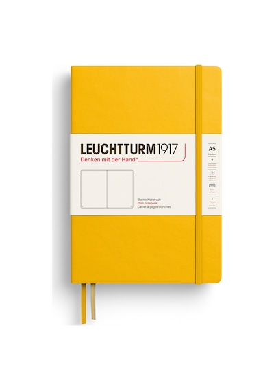 Leuchtturm1917 Not Defteri Orta Boy A5 , Sert Kapak, 251 Numaralandırılmış Sayfa, Düz, Ayçiçeği Sarı