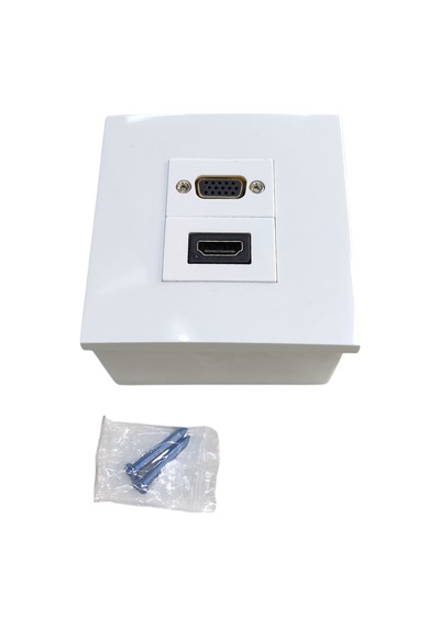 Vga Hdmı Sıva Üstü Kasalı Duvar Tipi Priz Hdmi Vga İkili Duvar Tipi Priz