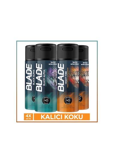 Blade Hero Selection Serisi Night Fire&black Alpha Erkek Deodorant 4x150 Ml