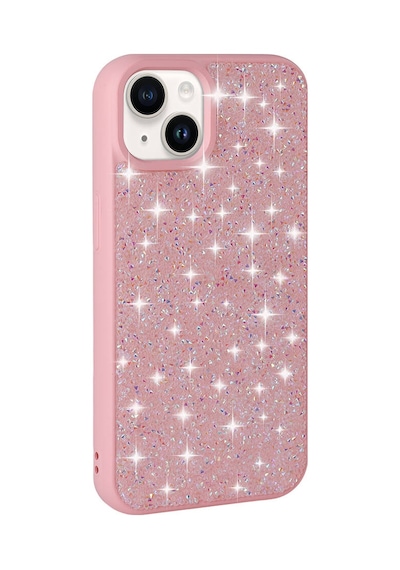 Zore İphone 13 Uyumlu Parlak Taşlı Tasarım Pırlanta Nvth Kılıf-pembe