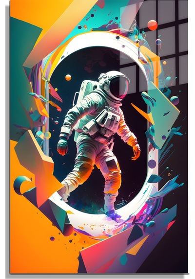 Space/uzay Yapay Zeka Özel Tasarım Cam Tablo Ofis, Mutfak Çocuk Odası, Salon 97