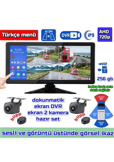 Dokunmatik Dvr Ekran Ve 2 Ad Ahd 720p Nesne Tanımalı Kamera Seti