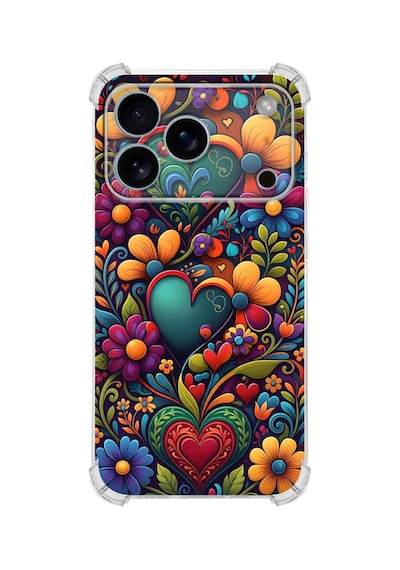 Printify Kkapple İphone 17pro Max İle Uyumlu Düşlerin Dansı Serisi Çiçeklerin Dansı Tasarımlı Uv Baskılı Köşe Korumalı Antişok Kılıf Şeffaf