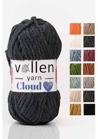 Vollenyarn Cloud,kadife Battaniye Ipi,el Örgü Ipi,tığ Işi Hırka Ipi,amıgurumi Oyuncak Ipi, Antrasit