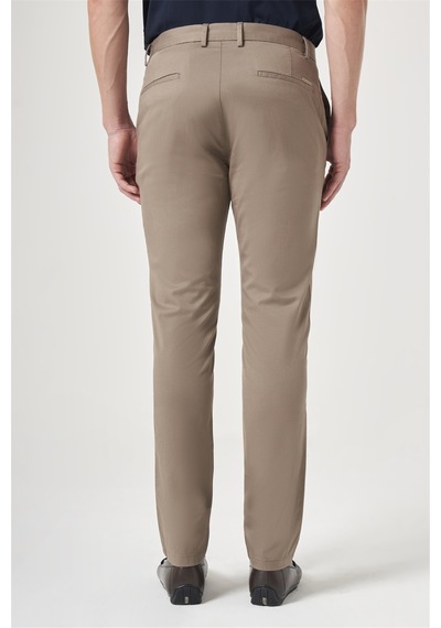 İmza Vizon Yan Cep Slim Fit Casual Pamuklu Chino Pantolon 1003260178 Koyu Vizon