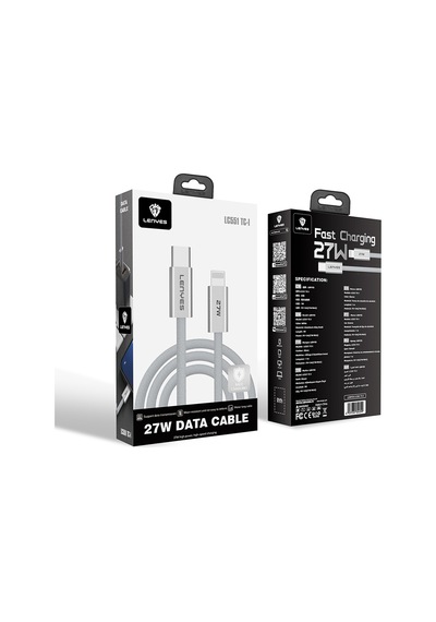 Lenyes Lc551 Type-c To Lightning Hızlı Şarj Özellikli Data Ve Şarj Kablosu 27w 1m Beyaz Beyaz