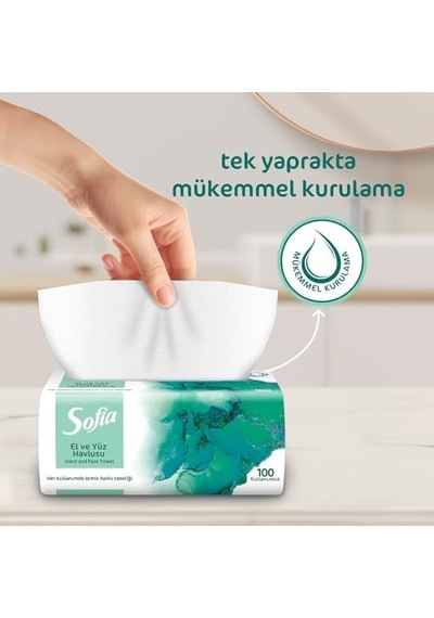 El Ve Yüz Havlusu 100'lü Açik Gri