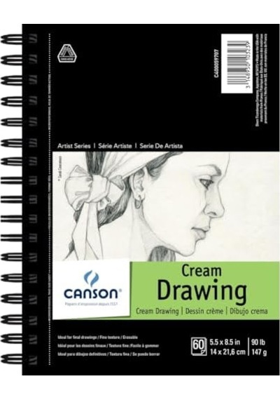 Canson Artist Serisi Krem Çizim Pedi 14 Cm X 21 Cm, Yan Telli, 60 Yaprak 400059707