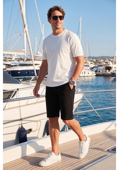 Buratti Pamuklu Regular Fit Normal Bel Belden Bağlamalı Erkek Short 5908021 Siyah
