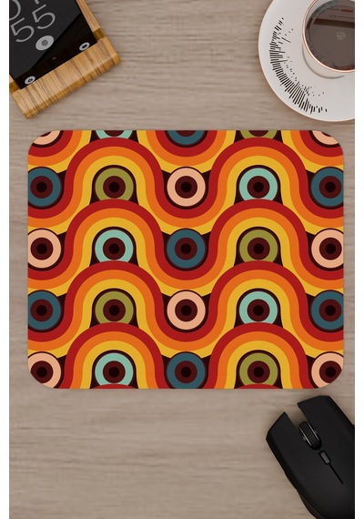 Retro 60 Lar Kaymaz Dikişli Kauçuk Oyuncu Mousepad V1 - 22x18 Gaming Mouse Pad Fare Altlığı