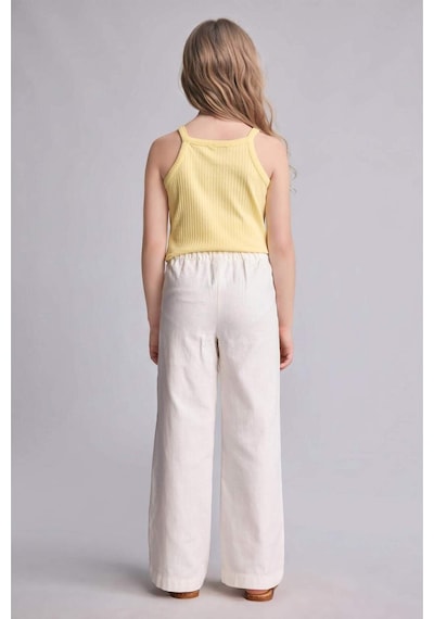 Defacto Straıght Fıt Geniş Paça Gabardin Pantolon Kız Çocuk H2977a826smer105 Ekru-er105