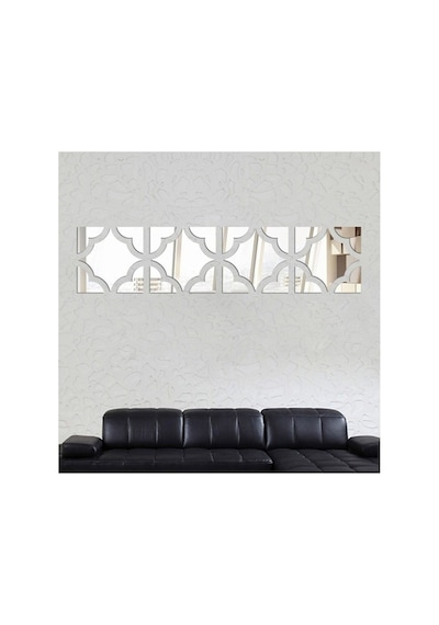 Motif Desen Duvar Dekorasyon Gümüş Pleksi 4 Ayrı Parça 13x13