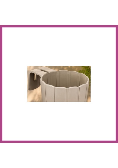 Gees Global 3d Baskı Askılı Balkon Saksısı Dikey Çizgili Dekoratif Çiçek Ve Aromatik Bitki Saksısı - Bej Gbzs