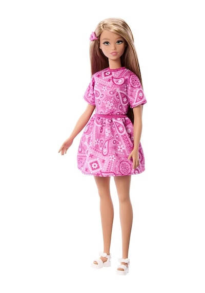 Barbie Fashionistas Damla Desenli Elbise JJN62