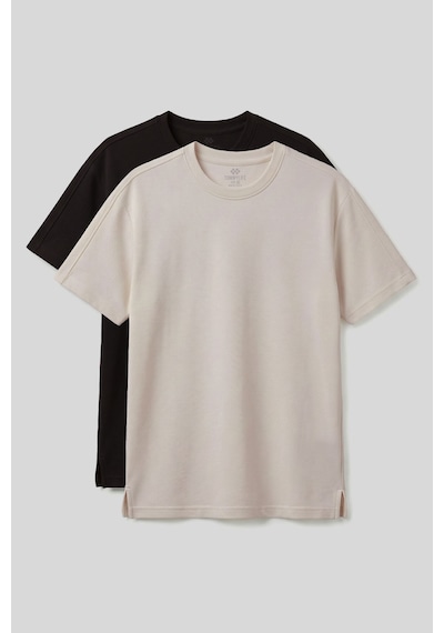 Rahat Form O Yaka 2li Paket Bej-kahverengi Erkek T-shirt - 88495 Bej - Kahverengi