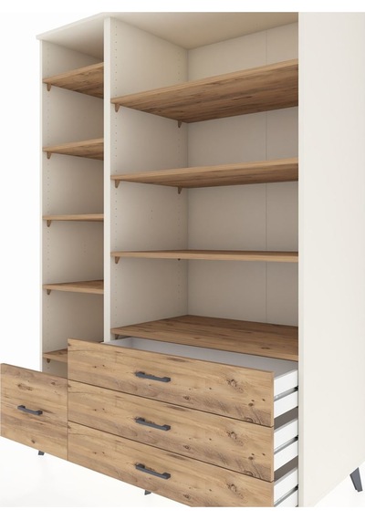 Kronos Dolap 9 Raflı 4 Çekmeceli 132x59x195 Aytaşı-çam/çam Aytaşı