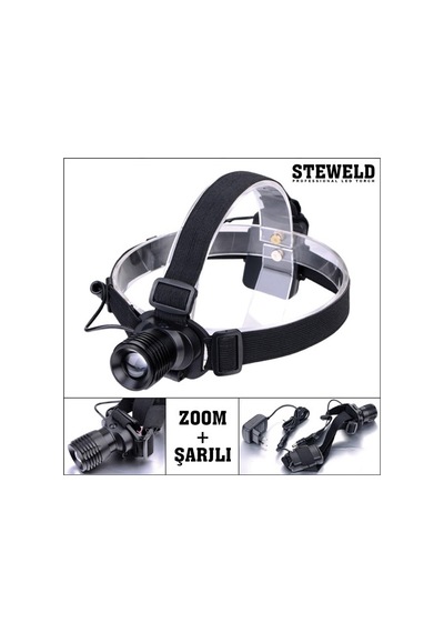 Steweld 521R Şarjlı Ve Zoomlu Led Kafa Lambası 120 Lümen Siyah