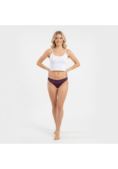 Bonbon Kadın Micro Polyester Desenli Slip Bb2110 Bordo Leopar