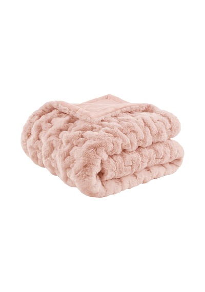 Lexroo Suni Kürk Örtü Kokusu, Polyester, Blush, 50x60" Çok Renkli