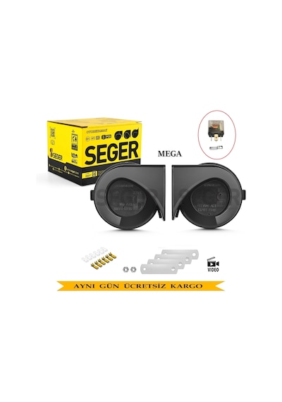 Röleli Seger Güçlendirilmiş Mega Dadat Korna Seti 65H