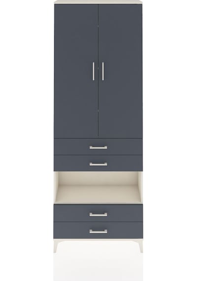 Arges Dolap 5 Raflı 4 Çekmeceli 2 Kapaklı 88x30x243 Aytaşı-antrasit Aytası