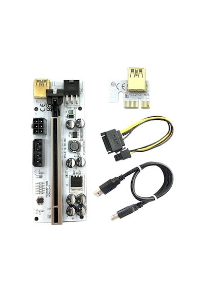 Zauss Riser V010-X 8 Kapasitörlü Yükseltici PCI-E X1 to X16 Mining
