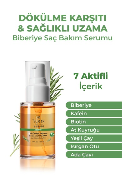 Yoon Hızlı Saç Uzatma, Dökülme Karşıtı, 3'lü Biberiye Bakım Seti